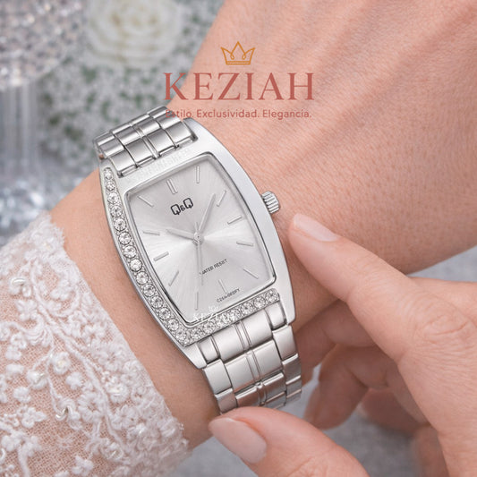 ⌚ Reloj Q&Q Original C26A-002PY – Elegante Plata con Diseño Rectangular