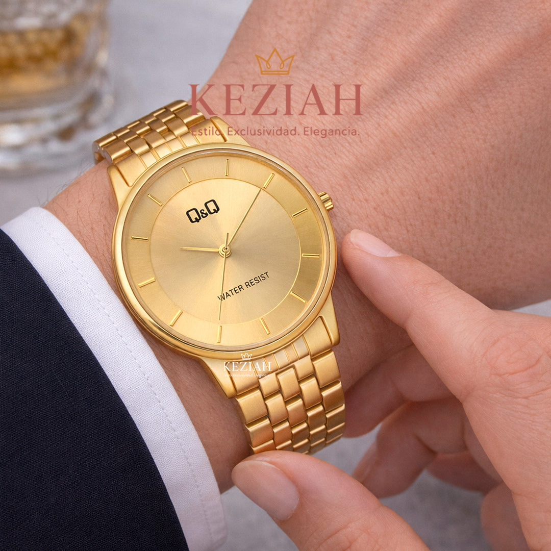 ⌚ Reloj Q&Q Original C62A-003PY – Dorado Clásico para Hombre