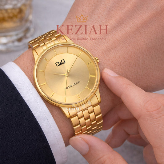 ⌚ Reloj Q&Q Original C62A-003PY – Dorado Clásico para Hombre