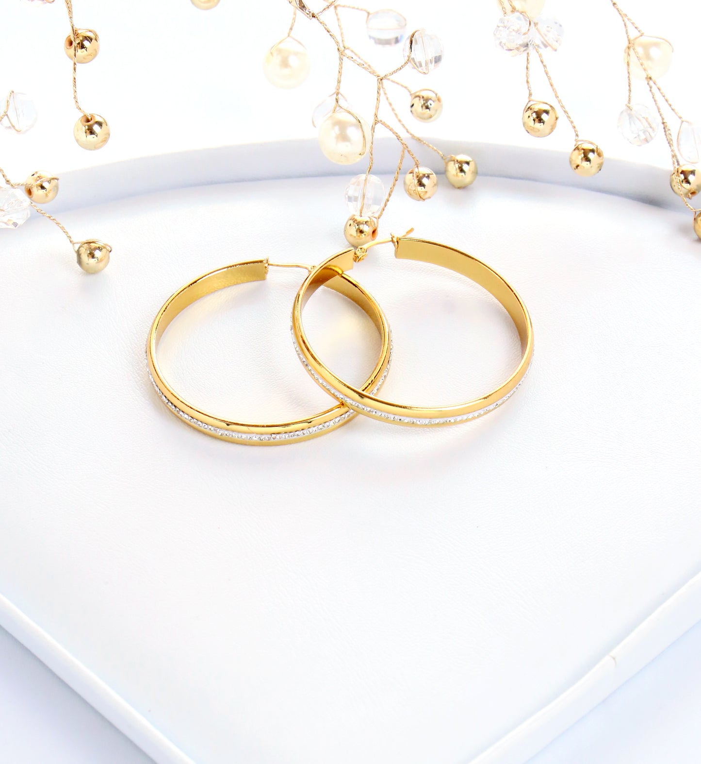 Argolla de acero quirúrgico 316L, enchapadas en oro, waterproof