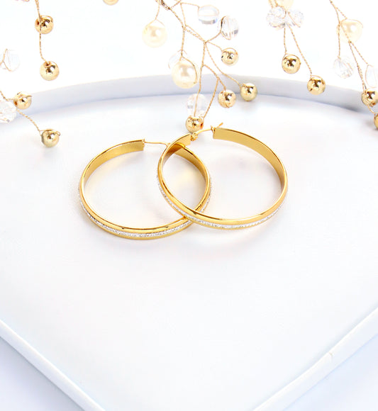 Argolla de acero quirúrgico 316L, enchapadas en oro, waterproof