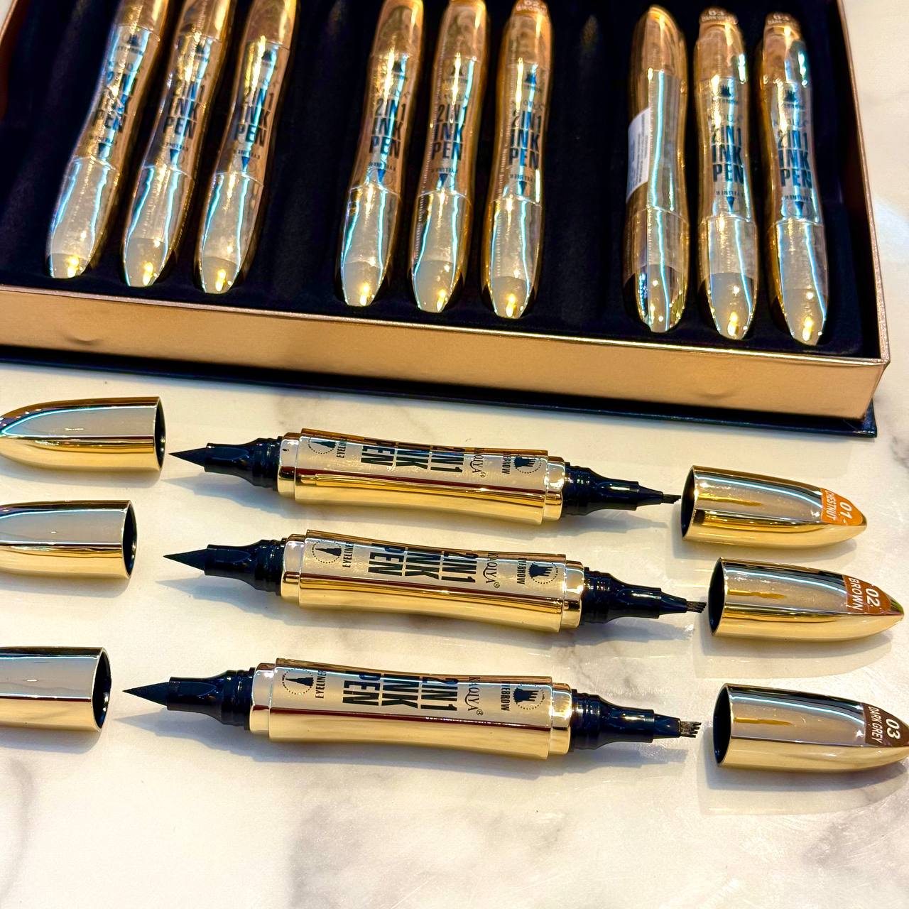 KAQIYA Professional 🏆 – Eyeliner & Eyebrow 2 in 1